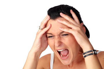 Young female screaming