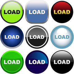 Load buttons. Vector set.
