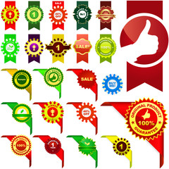 Set of vector corner ribbons for sale