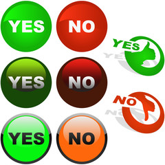 Yes and No icon. Vector beautiful icon set.