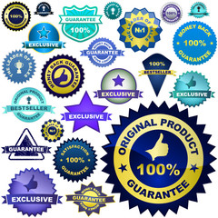 Set of design labels for sale.
