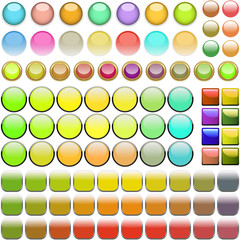 Web buttons for design. Vector set.