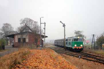 Train starting from the old small station