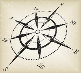 grunge compass vector