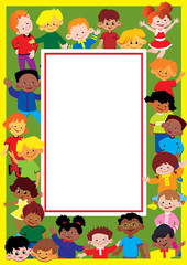 Glad kids frame. Place for sample text. Happy childhood.