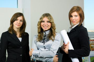 Three young businesswoman.