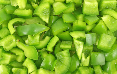 Cut up green peppers