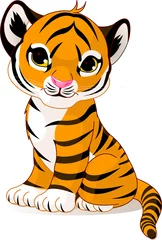 Foto op Plexiglas Cute tiger cub © Anna Velichkovsky