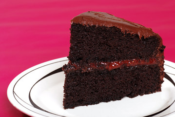 chocolate cake with strawberry filling