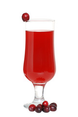 Cranberry juice with fresh cranberries