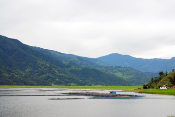 fewa lake wetlands landscape of nepal
