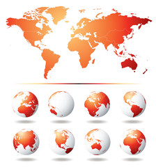 Vector Globe and World Map