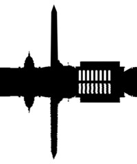 Obraz premium Washington DC Skyline reflected with ripple