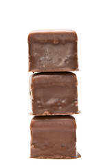 Chocolate cube tower front view