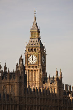 Big Ben Clock Tower, view from Lambeth Bridge, London UK
