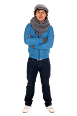Young man wearing winter clothes