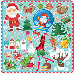 Naklejka premium All Christmas symbols in one set!
