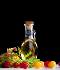 vegetables still life with olive oil