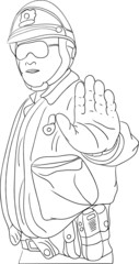 vector - police with stop hand