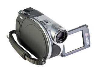 video camera with a white screen