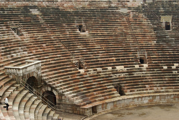 Roman arena seating in Verona