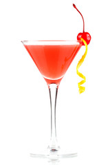 Alcohol cocktail with orange juice and grenadine