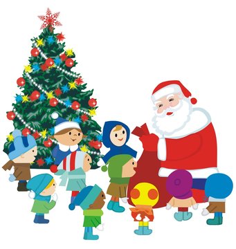 Santa Claus and kids