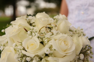 Bride and bouquet