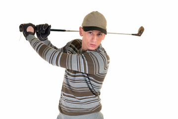 Young male golfer