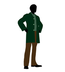 Casual Dress African American  Illustration Silhouette