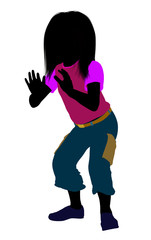 Caucasian Girl Illustration Silhouette