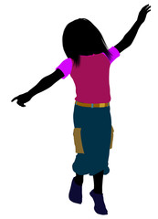 Caucasian Girl Illustration Silhouette