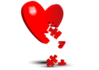 puzzle falling hearts