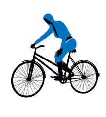 Female Bicycle Rider Illustration Silhouette