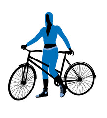 Obraz premium Female Bicycle Rider Illustration Silhouette