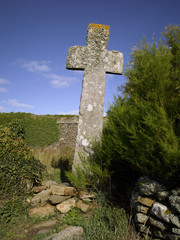 Brittany :  saint Mathieu old stone cross