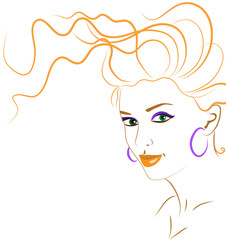 orange woman silhouette