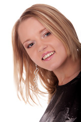 close-up portrait smiling young female