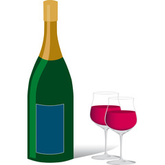 bottiglia,vino,bicchieri