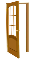 isolated wood door illustration