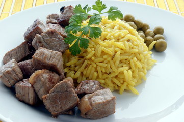 organic pilau rice with grilled chicken and mushroom