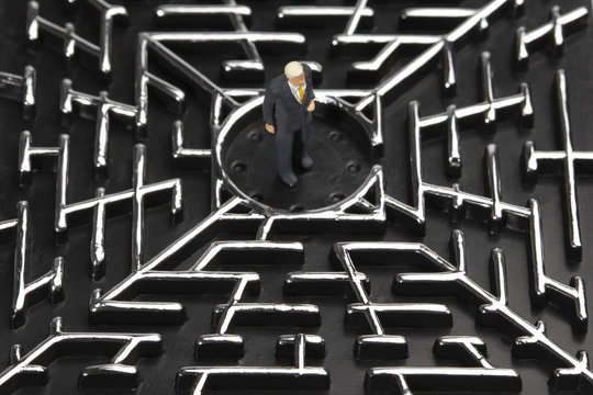 Businessman in a labyrinth