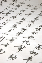 Chinese hieroglyphs on rice paper