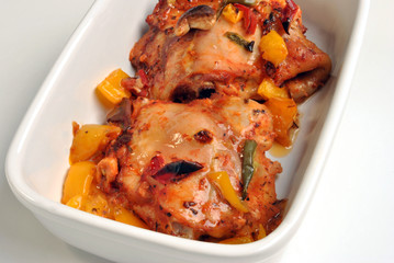 grilled marinated organic chicken chasseur with organic paprika