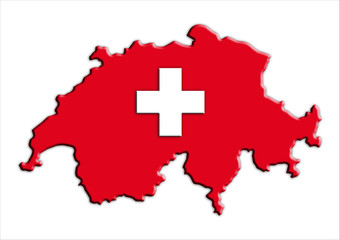 Schweiz mit Flagge