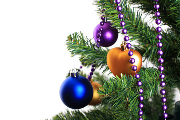 Xmas decorations on christmas tree