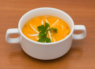 Italian tomato soup with egg slapjacks