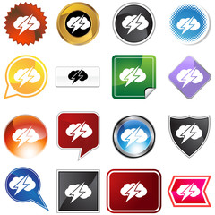 Thunder Cloud Icon Set