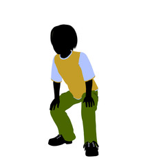 Caucasian Boy Illustration Silhouette