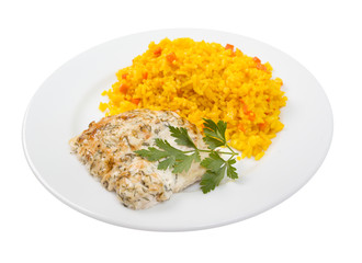 baked meat with rice indian curry